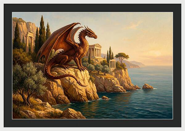 Majestic Wyvern Overlooking Coastline