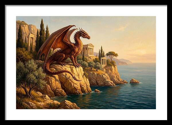 Majestic Wyvern Overlooking Coastline
