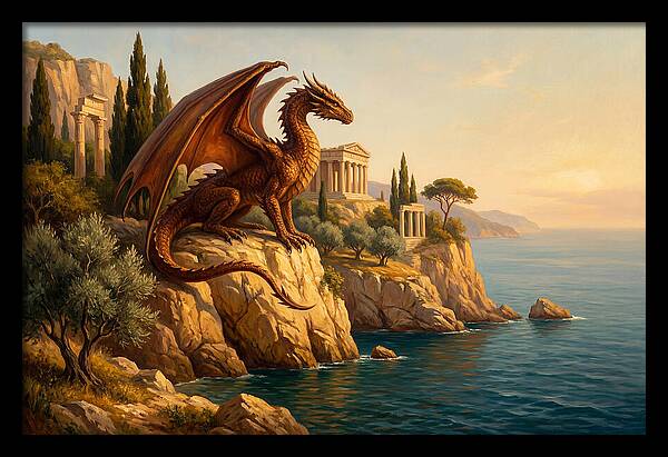 Majestic Wyvern Overlooking Coastline