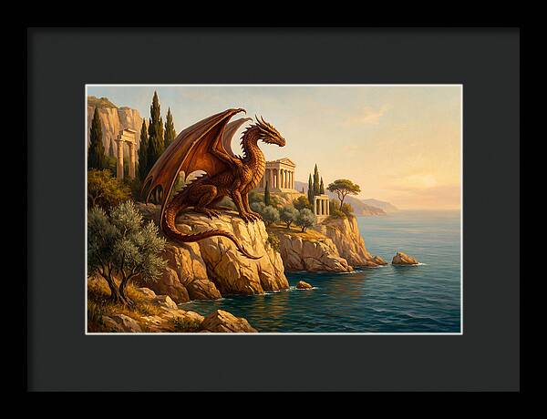 Majestic Wyvern Overlooking Coastline