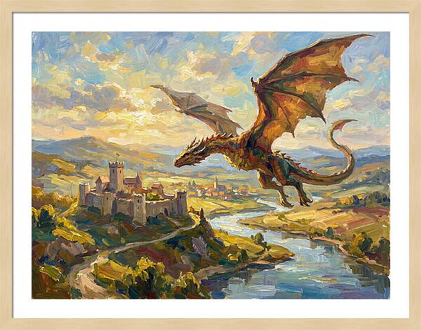 Majestic Wyvern Overlooking Landscape