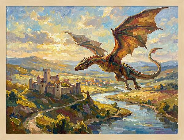 Majestic Wyvern Overlooking Landscape