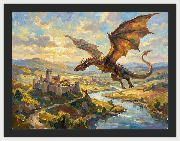 Majestic Wyvern Overlooking Landscape