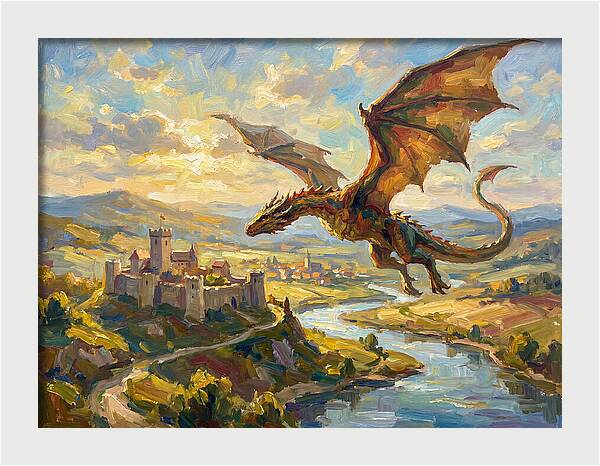 Majestic Wyvern Overlooking Landscape