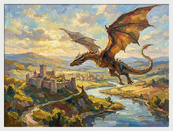 Majestic Wyvern Overlooking Landscape