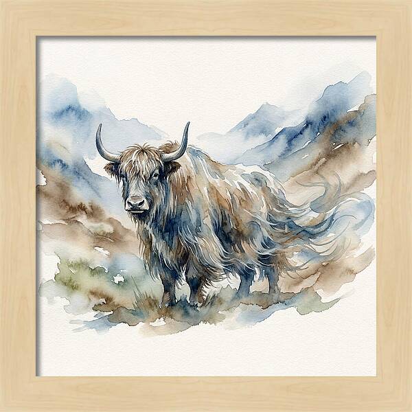 Majestic Yak In Watercolor