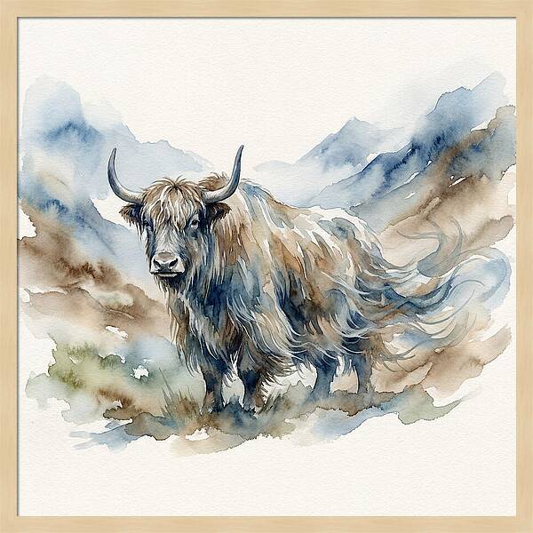 Majestic Yak In Watercolor