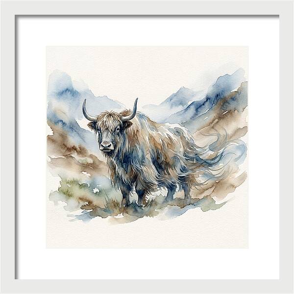 Majestic Yak In Watercolor