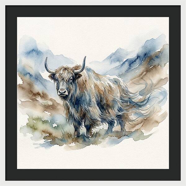 Majestic Yak In Watercolor