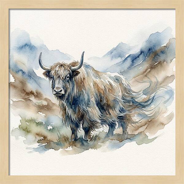 Majestic Yak In Watercolor
