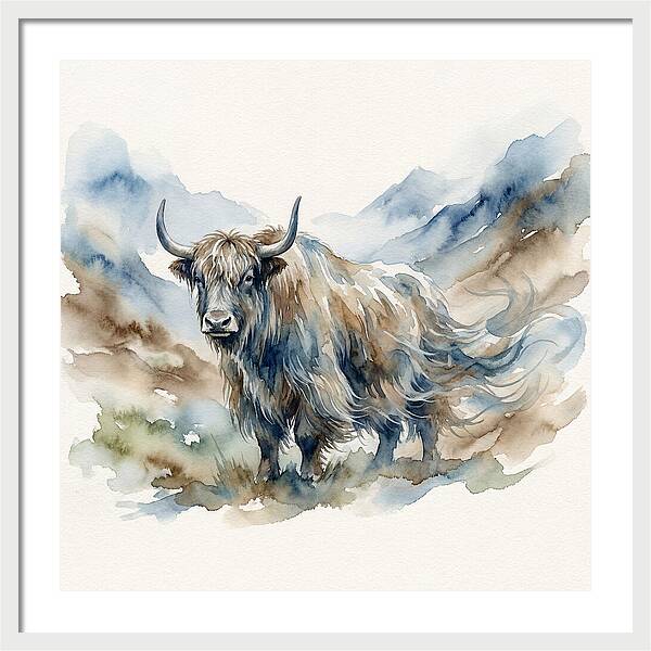 Majestic Yak In Watercolor