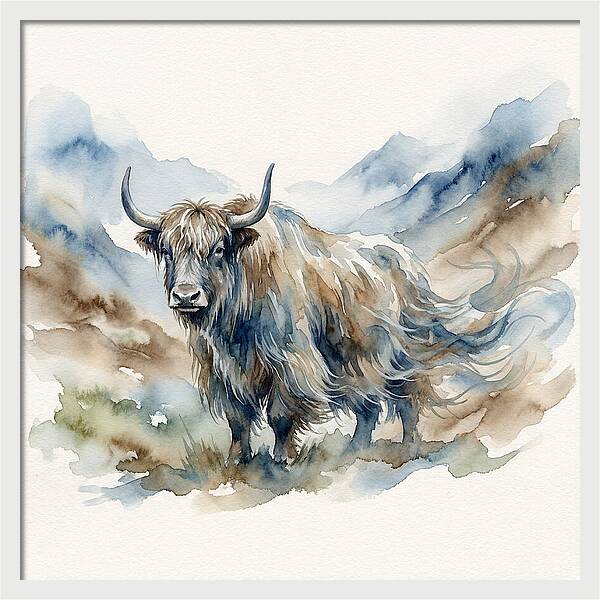 Majestic Yak In Watercolor