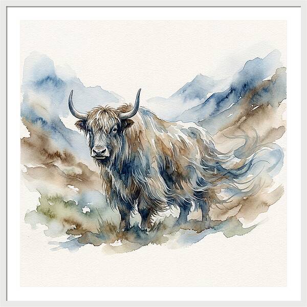 Majestic Yak In Watercolor