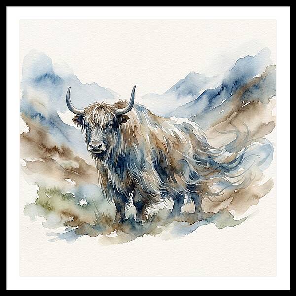 Majestic Yak In Watercolor
