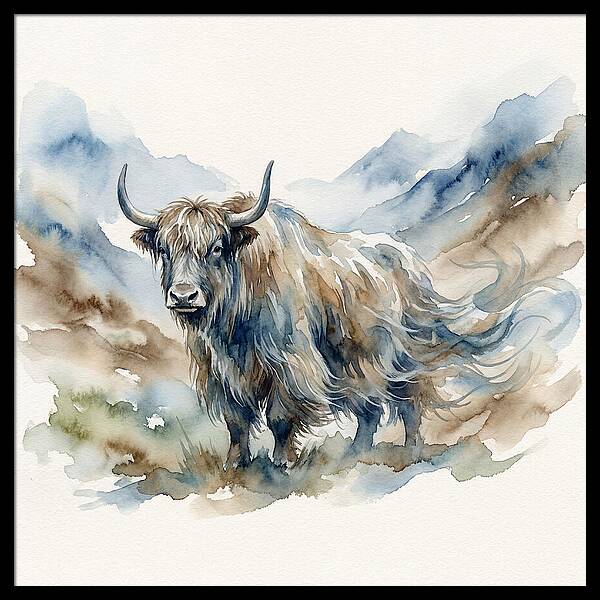 Majestic Yak In Watercolor