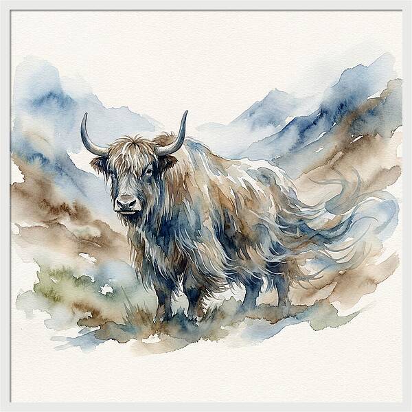 Majestic Yak In Watercolor