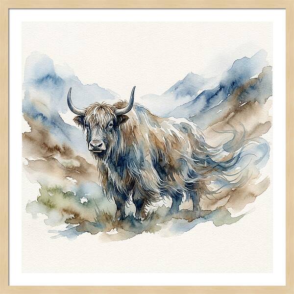 Majestic Yak In Watercolor