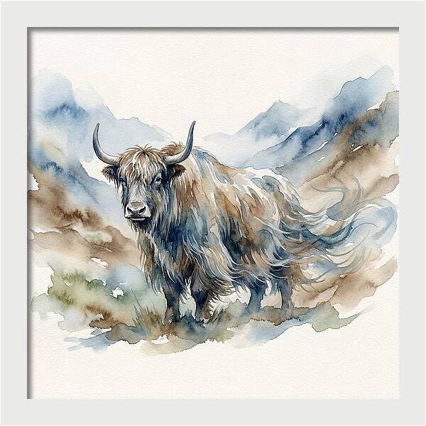 Majestic Yak In Watercolor