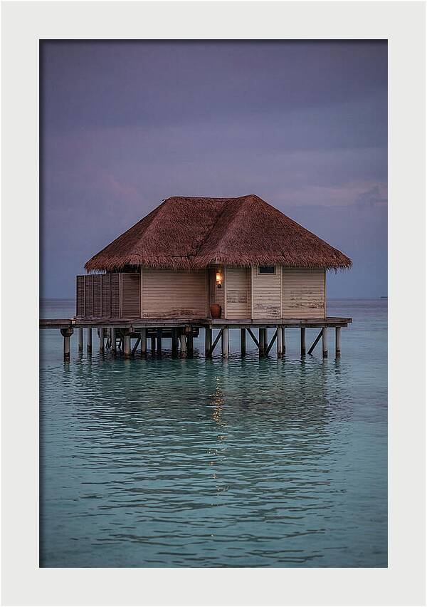 Maldives Overwater Bungalow At Twilight