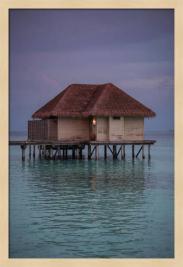 Maldives Overwater Bungalow At Twilight