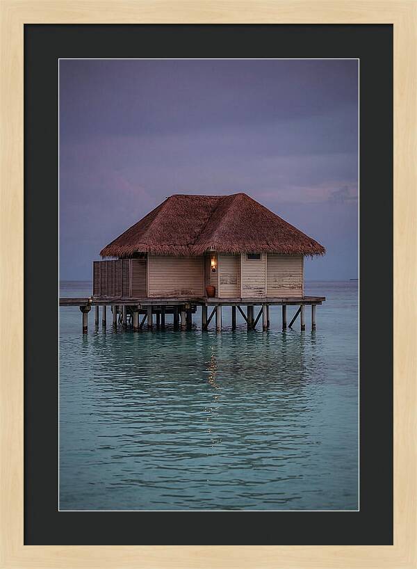 Maldives Overwater Bungalow At Twilight