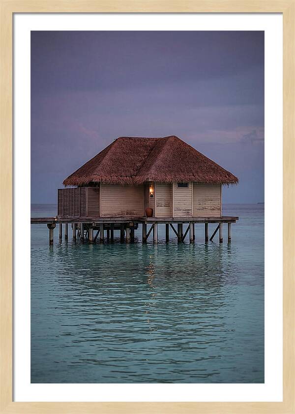 Maldives Overwater Bungalow At Twilight