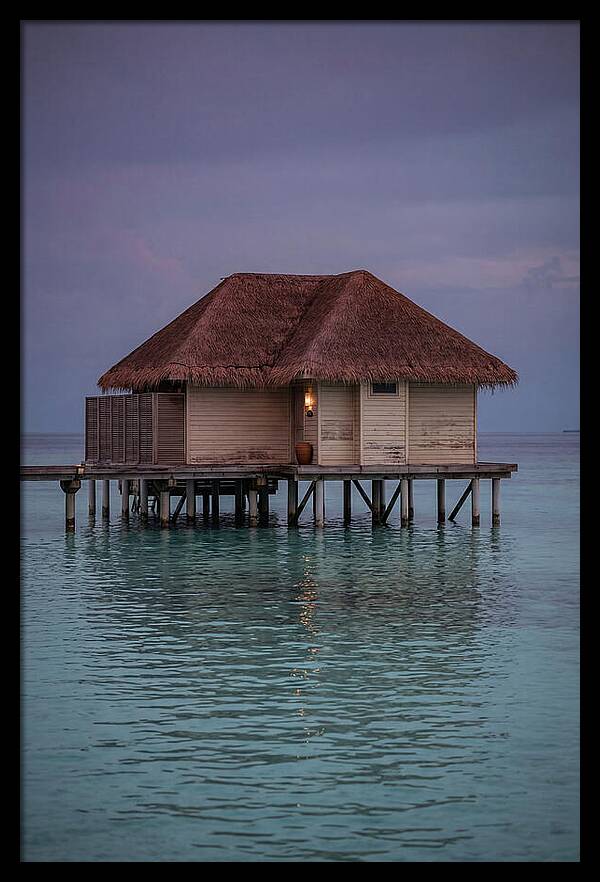Maldives Overwater Bungalow At Twilight