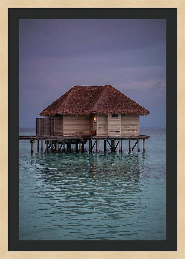 Maldives Overwater Bungalow At Twilight