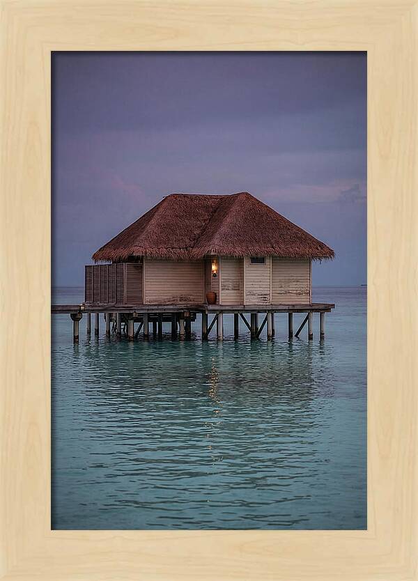 Maldives Overwater Bungalow At Twilight