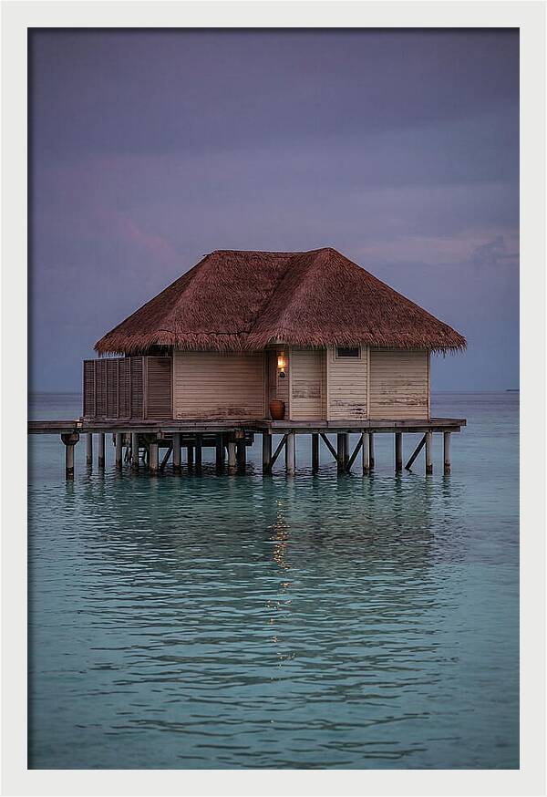 Maldives Overwater Bungalow At Twilight