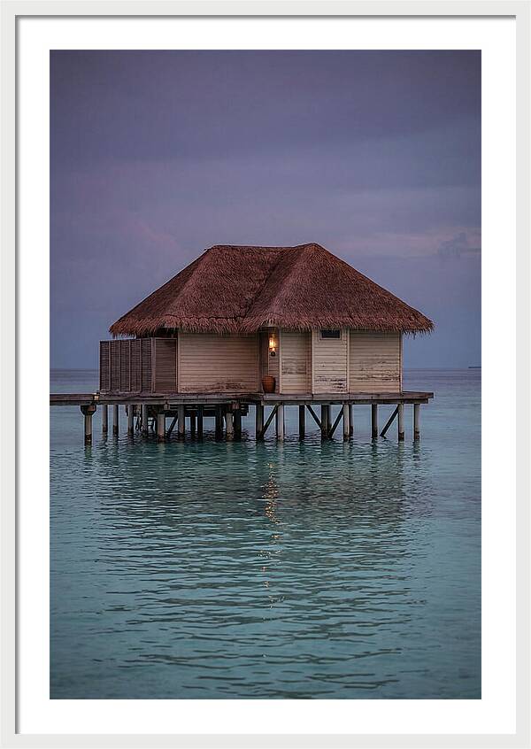 Maldives Overwater Bungalow At Twilight