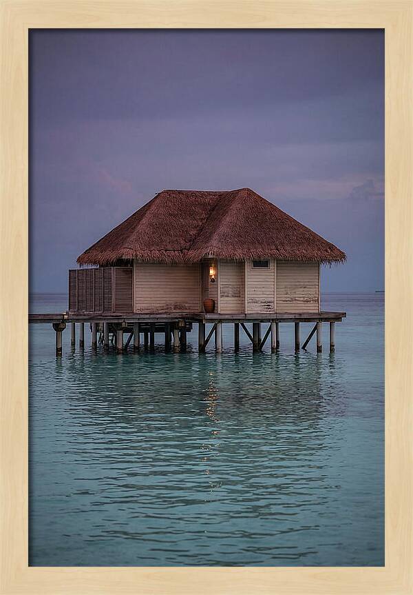 Maldives Overwater Bungalow At Twilight