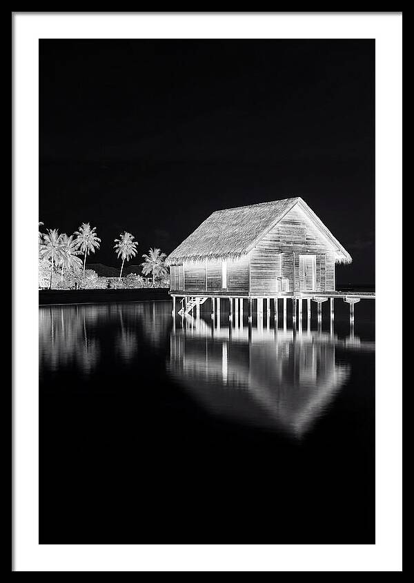 Maldivian Overwater Bungalow At Dusk