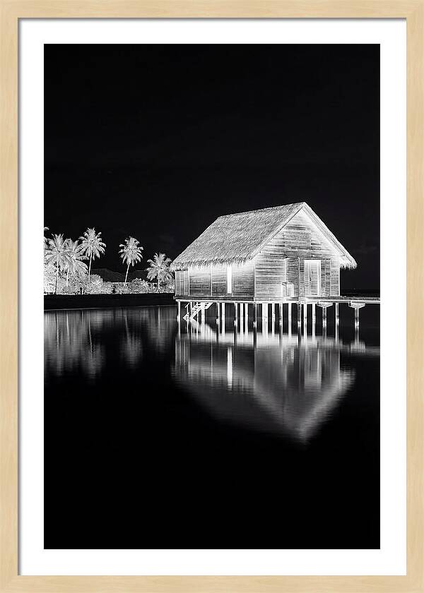 Maldivian Overwater Bungalow At Dusk