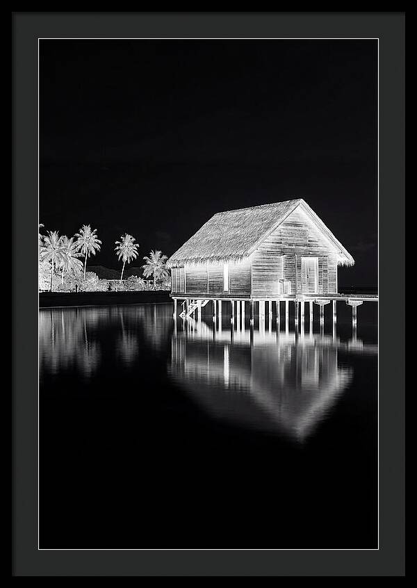 Maldivian Overwater Bungalow At Dusk