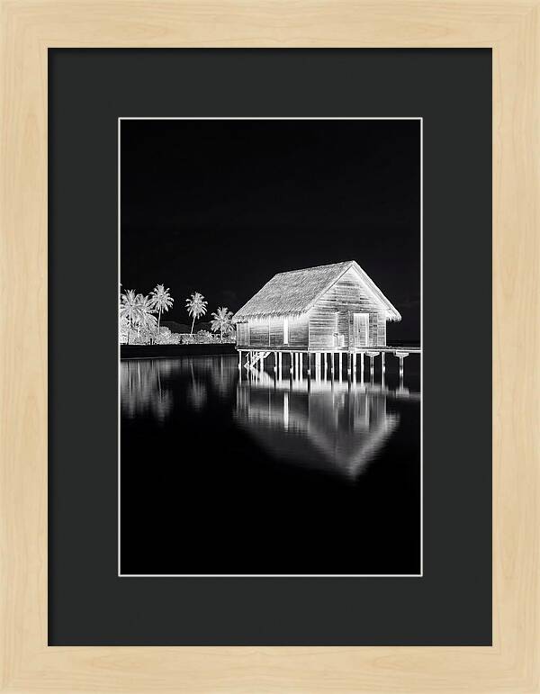 Maldivian Overwater Bungalow At Dusk