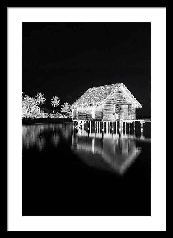 Maldivian Overwater Bungalow At Dusk