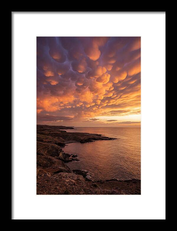Mammatus Clouds Over Ocean Sunset
