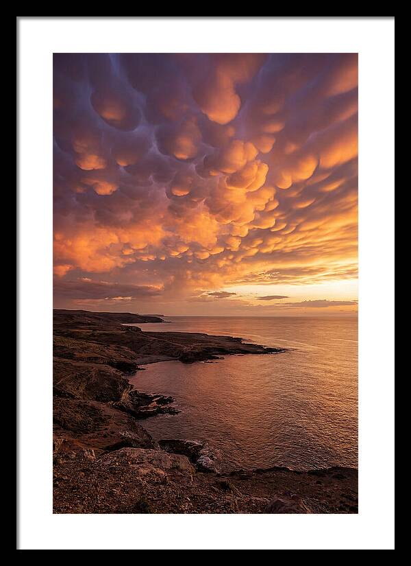 Mammatus Clouds Over Ocean Sunset