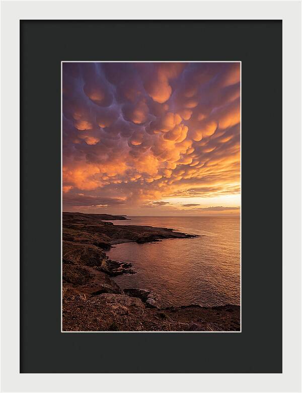 Mammatus Clouds Over Ocean Sunset
