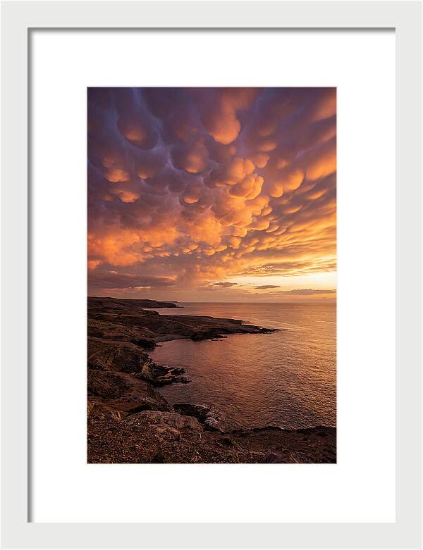Mammatus Clouds Over Ocean Sunset