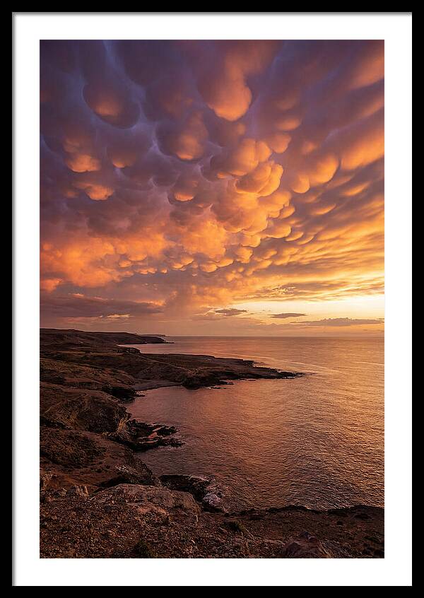 Mammatus Clouds Over Ocean Sunset