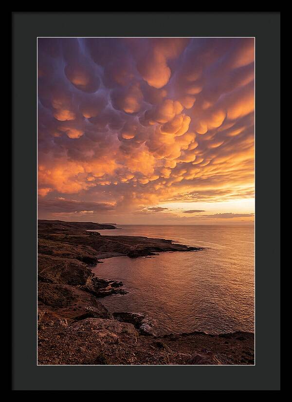 Mammatus Clouds Over Ocean Sunset