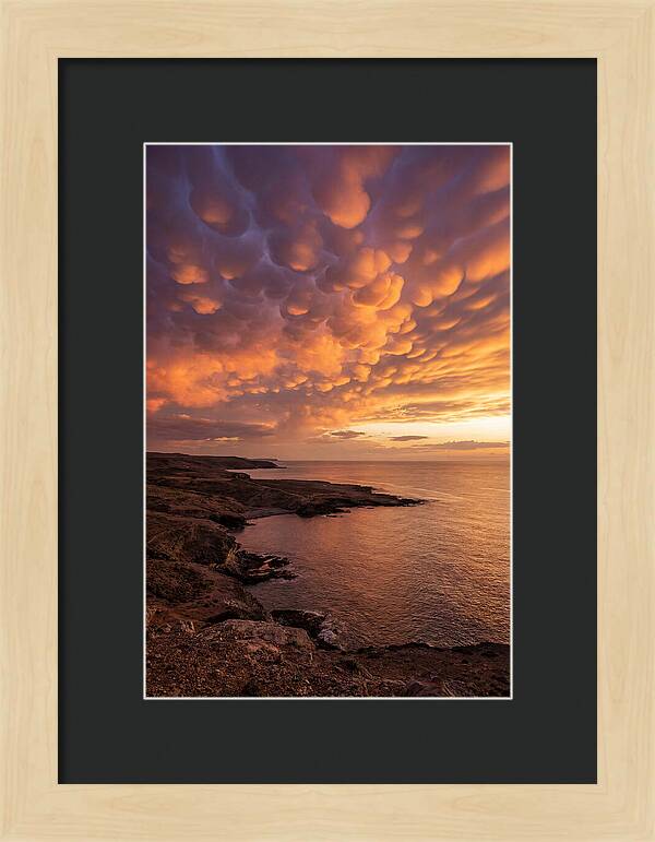 Mammatus Clouds Over Ocean Sunset