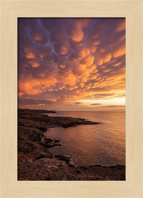 Mammatus Clouds Over Ocean Sunset
