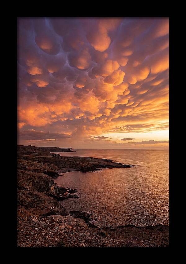 Mammatus Clouds Over Ocean Sunset