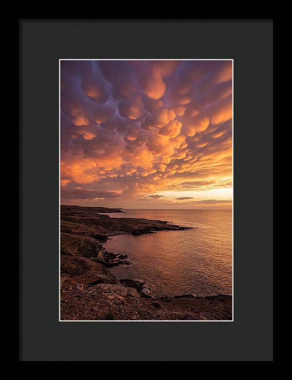 Mammatus Clouds Over Ocean Sunset