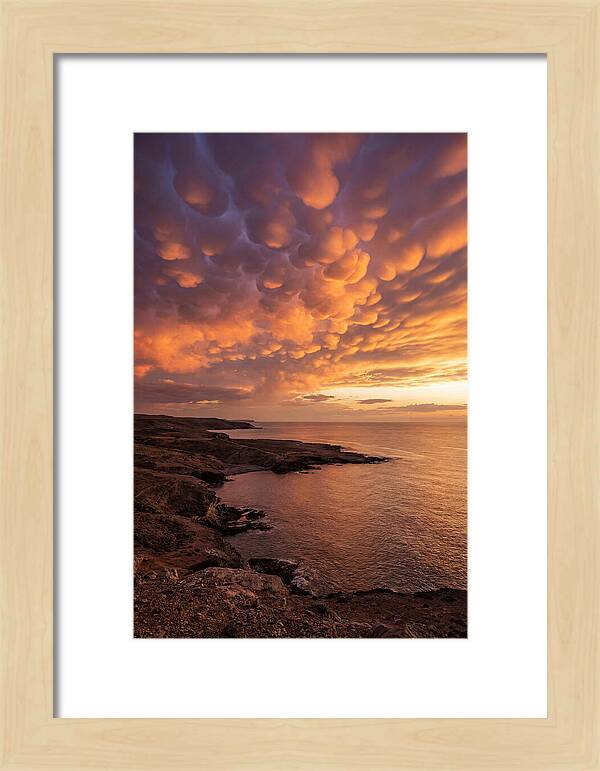 Mammatus Clouds Over Ocean Sunset