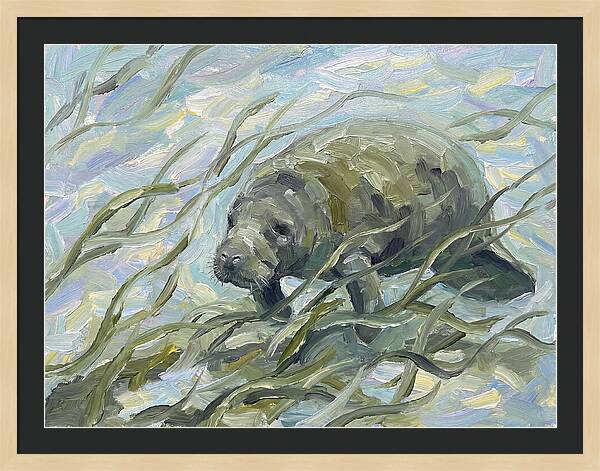 Manatee Among Sea Grass