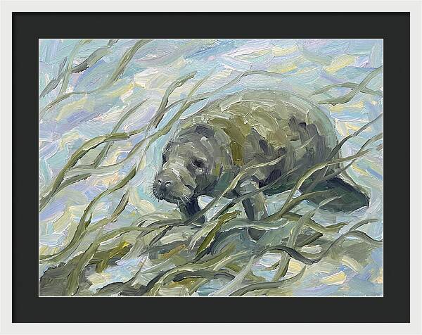 Manatee Among Sea Grass